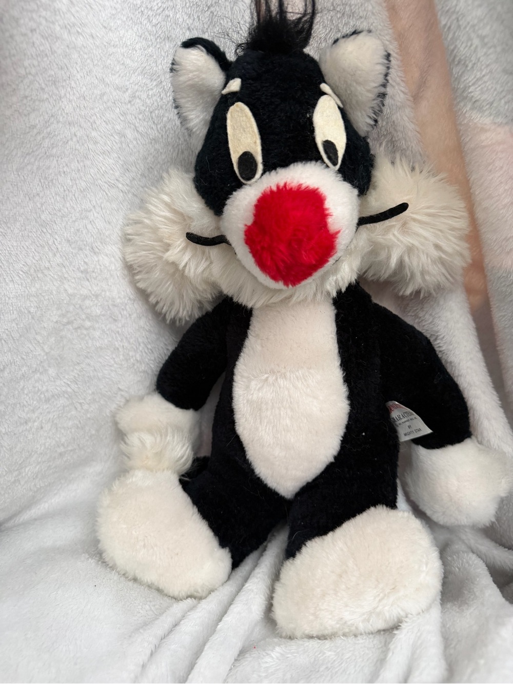 Vintage Mighty Star Sylvester Cat Plush 13” Warner Bros Looney Tunes Korea